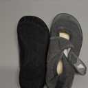 BARERUN Womens Slippers Wide Diabetic Shoes for Women Adjustable House Slippers Swollen Bunions Neuropathy House Shoes Stable Non Slip Barefoot Walking Shoes Indoor Outdoor (8.5 Wide, Darkgrey)