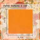 150 PCS Orange cocktail napkins-Double-Ply 6.5x6.5 Inch Disposable beverage Paper Napkins, Lunch and Dinner, Easter, Christmas, Weddings, bar napkins Parties