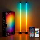 Led Corner Floor Lamp USB Powered, IC+RGBW Music Sync Color Changing Led Lamp with App & Remote Control, Timer Setting, Standing Lamps for Living Room Lamp Bedroom Gaming Party, 2 Pack