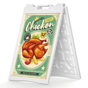 XvmeiMym Deluxe A Frame Sidewalk Sign - 24x36 inches Plasticade Sandwich Board - Outdoor Portable Double Sided Display Folding Stand for Advertising with Quick Change System