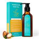 Outccogo Moroccan Argan Oil, Hair Oil for Frizzy Hair, Nourishing Smoothing for Frizz Control, Curly Long Dry Damaged Hair Treatment & Heat Protectant, 3.4 Fl Oz