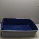 IRIS USA Cat Litter Box XX-Large Open Top with High Sided Walls Tall Scatter Shield Scoop Included Easy Clean Plastic Pan for Big Cats Kittens Multi-Cat Households 30"L x 20"W x 14"H Navy