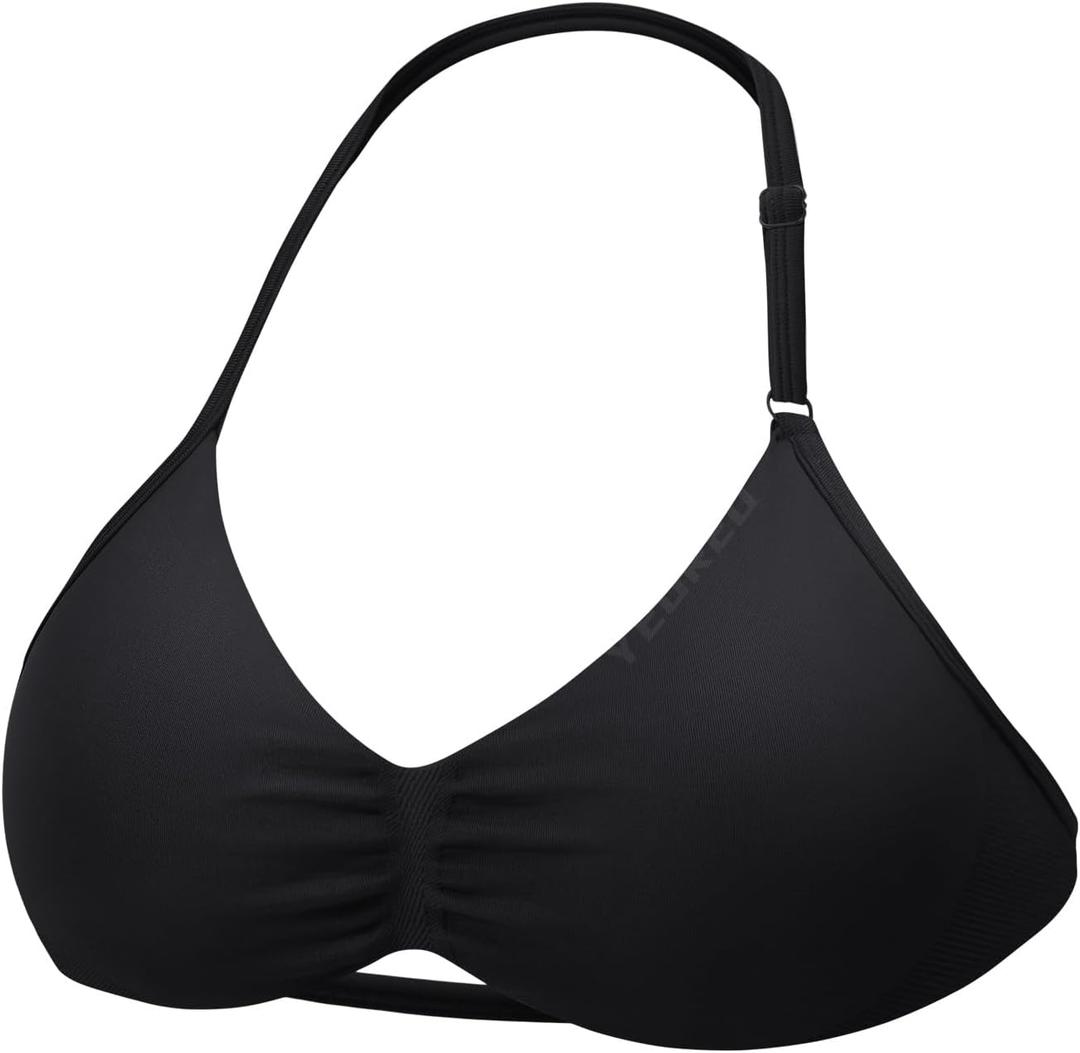 YEOREO SoftHue Impact Strappy Halter Bra for Sports Women Workout Padded Gym Yoga Bra, M