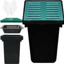 18x18x24 in Large Catch Basin for Drainage with Debris Basket,Catch Basin with Fiber Glass Grate,French Drain Catch Basin Without pre drilled Holes are Suitable for courtyards, downspouts, lawns