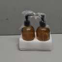 Glass Soap Dispenser with Plastic Pump, Hand Soap Dispenser for Hand Wash, Lotion Dispenser for Dishwashing Liquid, Lotion Shower Gel (Striped Brown)