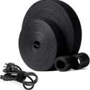 3 x OneLeaf Double-Sided Hook and Loop Cable Ties Roll, Cable Management, Black, 20ft-3/4in+33ft-1in