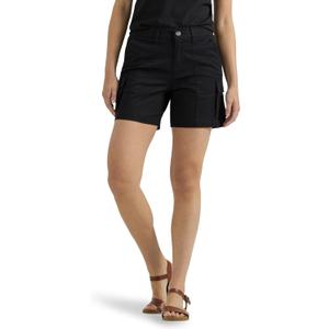 Lee Women's Ultra Lux Comfort with Flex-To-Go Cargo Short (6, Union-all Black)