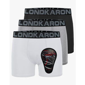 3-Pack Youth Boys Stretch Boxer Briefs w/Soft Protective Cup, Elite Boxer Jock for Baseball & Football M