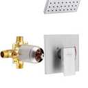 Esnbia Shower Tub Kit, Tub and Shower Faucet SetValve Included) with 6-Inch Rain Shower Head and Tub Spout, Single-Handle Tub and Shower Trim Kit,Brushed Nickel