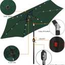 Blissun 7.5 ft Solar Umbrella, 18 LED Lighted Patio Umbrella, Table Market Umbrella