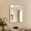 Mirrorons Frameless Mirror, Wall Mirror 18" x 24", Modern Rectangle Bathroom Mirrors for Wall with Polished Edge, Horizontally or Vertically. Upgraded Shatterproof Mirror, Entryways, Bathroom, Gym. (18"L x 24"W, Right Angle-upgrade)