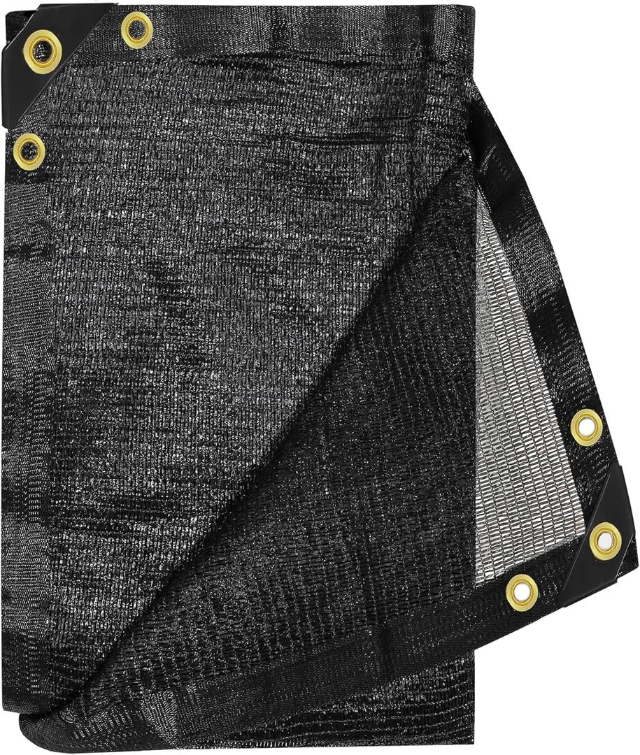 E.share 40% Black Shade Cloth for Garden - 20 Ft X 20 Ft Sun Shades Netting Outdoor Patio with Grommets, for Plant Covers,Porch Screen,Pergola Shade Cover,Greenhouse