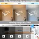 MAYNA Modern LED Chandelier for Dining Room, Dimmable LED Pendant Light with Remote, Irregular Infinity Light Fixture for Kitchen Island, 3 Color Changeable Chandelier, Chrome 19.7 inch