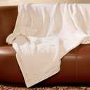 Chenille Throw Blanket for Couch, Cozy Soft Blanket Lightweight Decorative Throw for Living Room Sofa Chair, Stylish Home Decor, Ideal for Gifting, Ivory 50"x60"