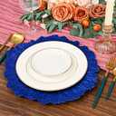 Pesonlook 50Pcs Royal Blue Charger Plates Round 13inch, Reef Plate Chargers for Dinner, Bulk Plastic Floral Table Charger Plates for Dinner Wedding Party Event Table Setting Decoration(Royal Blue)