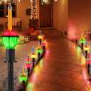 Sumind 1 Set 18 Feet Christmas Pathway Lights, 10 Bubble Light Bulbs Plug in Walkway Lights, Connectable Waterproof Path Light for Outdoor Yard Holiday Sidewalk Driveway Xmas Decoration
