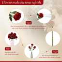 Hotop 40 Pcs Rose Artificial Flowers Bulk with Long Stem,Realistic Silk Fake Roses Bouquet for Home Wedding Centerpieces Party Table Decoration Valentines Gifts(Wine Red)