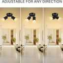 BoostArea LED 2 Light Track Lighting Kit, LED Track Lighting Fixtures, Black Round Ceiling Spot Lighting, Flexibly Rotatable Light Head for Kitchen, Living Room, Bedroom, GU10 Bulb Not Included