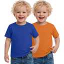 Custoneei 2 Pack Toddler Boys Short Sleeve Shirts, 2-Color, 18-24 Months