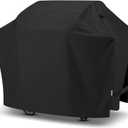 SunPatio BBQ Grill Cover 70 Inch, Outdoor Heavy Duty Waterproof Barbecue Gas Grill Cover, Fade Resistant, All Weather Protection Compatible for Weber Charbroil Kenmore Brinkmann and More, Black