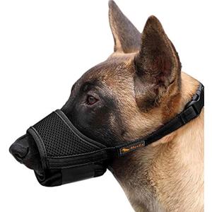 Dog Muzzle,Soft Nylon Muzzle Anti Biting Barking Chewing,Air Mesh Breathable Drinkable Adjustable Loop Pets Muzzle for Small Medium Large Dogs 4 Colors 4 Sizes (Black, XL)