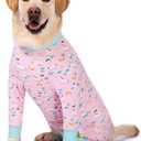Pink Pony surgery Recovery Suit female male for Dogs After Surgery Dogs Onesie,Lightweight Dog recovery suit for Shedding Prevent Licking Surgical Wound,Dog Pajamas Pjs ,Full Belly,  32 (Chest 32.28 in | Backlength 22.05 in)