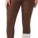 JK SUE JONES Women Winter Warm Thick Leggings Fleece Lined Stretchy Soft Thermal Sherpa Pants High Waist Tights (Large, Dark Brown)