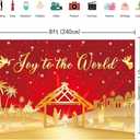 Joy to The World Backdrop for Christmas Red 8x6FT Xmas Snowflake Jesus Photography Background Winter Holiday Party Decorations Supplies Portrait Photo Props