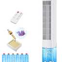 42 INCH Swamp Cooler Air Conditioner w/4 Mode &3 Speed, Aroma&Memory Function, 15H Timer Portable Air Conditioners No Windows Needed, 6 Ice Packs, 1.1-Gal Dual Tank Evaporative Cooler for Room