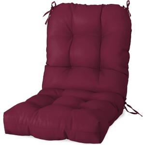 COOS BAY Tufted High Back Chair Cushion 42x21 Inch, Outdoor/Indoor Patio Chair Cushion for Patio Furniture, Water Resistant Rocker Seat Pad, Set of 1, Red Purple