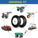 GICOOL 16" Flat-Free Solid Tire and Wheel, 4.80/4.00-8" Wheelbarrow Tire, 3" Centered Hub, 5/8" Axle Bore Hole,for Garden Wagon Cart Trolley Dolly Replacement(2 Pack)
