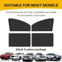 2 x 4 PCS Car Side Window Sun Shade, 24.40In x 18.89In x 12.99In Car Sun Protector, Interior Accessories, Universal for Cars, SUVs (Black)