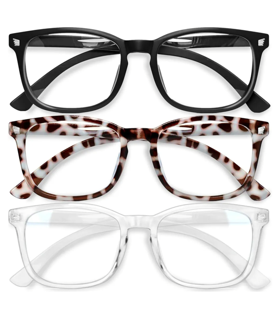 Gaoye Stylish Blue Light Glasses for Woman - Computer Glasses 99% Blue Light Blocking - Lightweight TR90 Frames - 3 pack