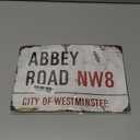 Abbey Road Vintage Style Metal Tin Sign 8x12 Inch Beatles Poster Wall Art, Abbey Road Poster, The Beatles Poster Decor, Road Signs Metal Plaque for Garage Bar Living Room
