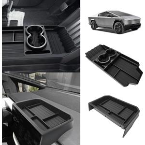 BestEvMod Floor Lower Console Organizer & Screen Back Organzier& Glove Box Mats Set of 2 Compatible with Tesla Cybertruck 2025 2024 Storage Tray (Floor Lower + Screen Dash Tray)