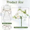 10 Sets Mason Jars Flower Table Centerpiece with White Rose Hydrangea Artificial Flowers Jars for Wedding Engagement Dining Party Kitchen Living Baby Bridal Shower