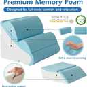 Ahpmeoa 6PCS Wedge Pillow Set for After Surgery, Orthopedic Bed Wedge Pillow for Headboard, Memory Foam Back Pillow for Bed Sitting Up, Sit Up Pillow for Acid Reflux Relief, GERD, Anti Snoring (White)