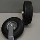 2-Rigid 10" Pneumatic Caster Black Rubber Wheel - 800 lbs. Capacity