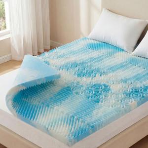 Sweetcrispy 4 in Memory Foam Mattress Topper Twin, 5-Zone Gel Infused Cooling Topper Pad for Twin Size Bed, Sleeper Sofa, RV, Camper, CertiPUR-US Certified, Ventilated and Breathable