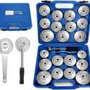 BETOOLL 23pcs Oil Filter Wrench Set, Oil Filter Socket Set with 65, 67, 72, 73, 74, 75, 76, 79, 84, 89, 91, 92, 95, 101mm, Compatible with Toyota VW BMW GMC Sierra Ford Volvo