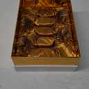 Small 5 oz Octagonal Prestige Coupe Glasses with Gold Rims for Cocktails and Champagne | Set of 4 | Crystal Angled Long Stemmed Glassware for Espresso Martini, Daiquiri, Gimlet, Cosmopolitan