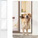 Dog Door for Sliding Glass Door, Adjustable Height 75 4/5" to 80 3/10" Sliding Door Pet Door Insert, Suitable for Dogs Up to 75 lbs, L
