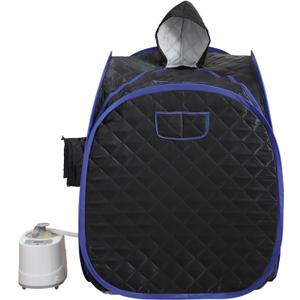 ZONEMEL Portable Steam Sauna, Full Body Home Sauna Spa, 1 Person or 2 Person Share Saunas, 2L Steam Generator with Remote Control (Black, L 33.5x W 32.3x H 41.7)