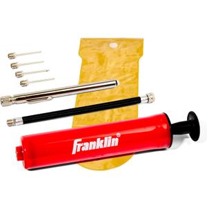 Franklin Sports Ball Pump Kit -7.4" - Perfect for Basketballs, Soccer Balls and More - Complete Hand Pump Kit with Needles, Flexible Hose, Air Pressure Gauge and Carry Bag