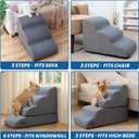 Dog Stairs and Ramp for High Bed, 5-Step Dog Steps for Small Dogs and Cats,Non-Slip Pet Stairs Suitable High Bed Climbing