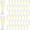 50Pack 4.5oz Plastic Champagne Flutes  Elegant Disposable Toasting Glasses for Weddings, Parties & Celebrations  Shatterproof & BPA-Free