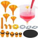 Ultimate No Spill Coolant Funnel Kit - 19-Piece Spill-Free Radiator Funnel Set, Spill Proof Radiator Bleeder Kit, Coolant Filling, Radiator Filler, Extra Funnels and Adapters for Universal Vehicle