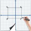 Teling 24 Pieces Jumbo Magnetic Xy Coordinate Dry Erase Grid 26 x 26 Inches, Magnet Graph Whiteboard for Classrooms, Teaching, Learning Tools