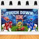 Mocsicka Touch Down Banner 2026 Super Football Birthday Party Decorations 2026 LX Touch Down Happy Birthday Banner for Kids boys Football Birthday Bakcdrop Party Supplies (Blue, 70.8 x 43.3 Inch)