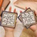 Set 02 Poodle Dog Coaster - Poodle Dog Puzzle Wooden Coaster Set - Interlocking Jigsaw Drink Mats with Laser-Cut Design for Poodle Lovers (Poodle Coasters)